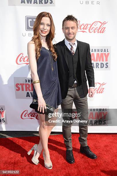 Chloe Dykstra and Chris Hardwick arrive at the 3rd Annual Streamy Awards at The Hollywood Palladium on February 17, 2013 in Los Angeles, California.