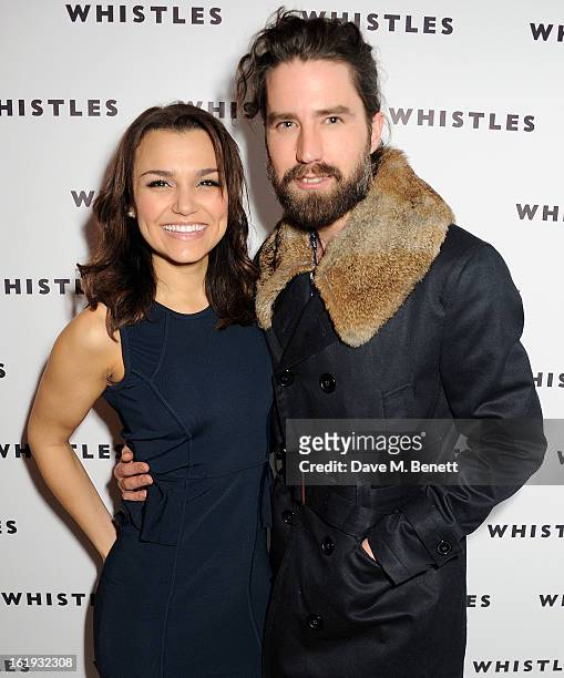 Samantha Barks and Jack Guinness attend the Whistles Limited Edition Autumn/Winter 2013 Collection party at The Arts Club on February 17, 2013 in...