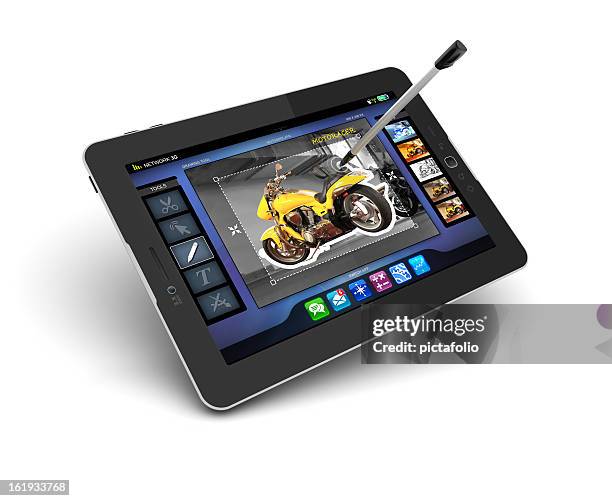 digital painting und zeichnen mit stylus stift auf tablet pc - digitized pen stock-fotos und bilder