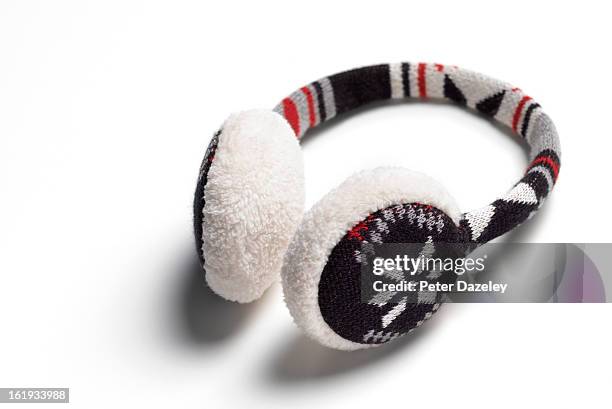 ear muff with copy space - earmuffs foto e immagini stock