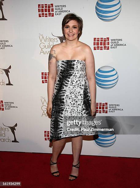 Lena Dunham attends 65th Annual Writers Guild East Coast Awards at B.B. King Blues Club & Grill on February 17, 2013 in New York City.