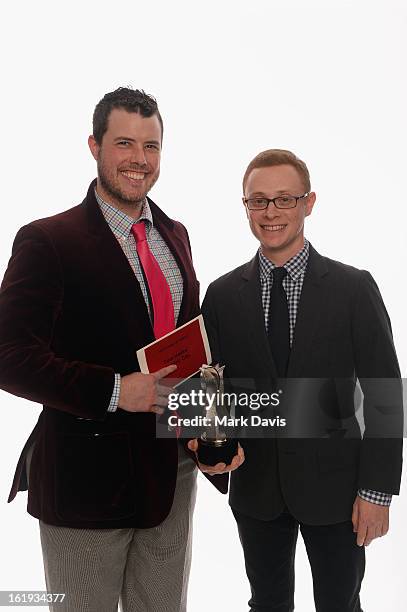 Producers of "Electric City" pose for a portrait in the TV Guide Portrait Studio at the 3rd Annual Streamy Awards at Hollywood Palladium on February...