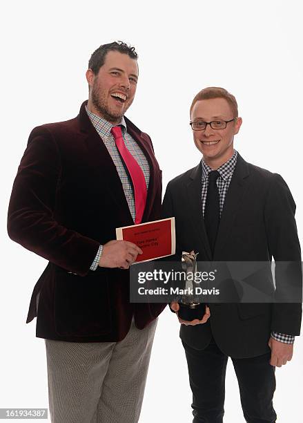 Producers of "Electric City" pose for a portrait in the TV Guide Portrait Studio at the 3rd Annual Streamy Awards at Hollywood Palladium on February...