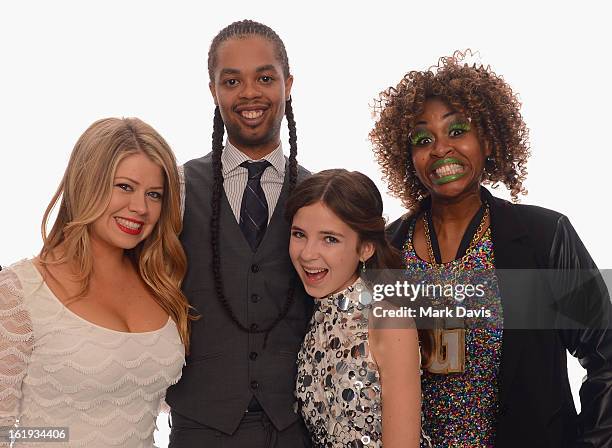 Internet personalities Cara Hartmann, Antoine Dodson, Nicole Westbrook and GloZell pose for a portrait in the TV Guide Portrait Studio at the 3rd...