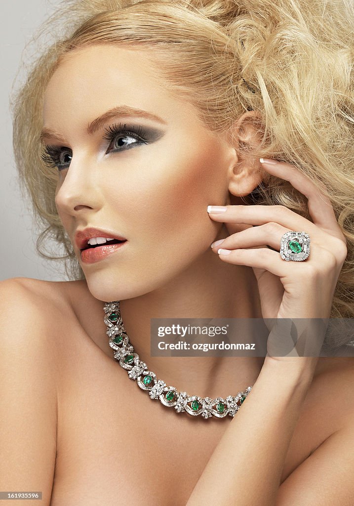 Beautiful woman in jewelry