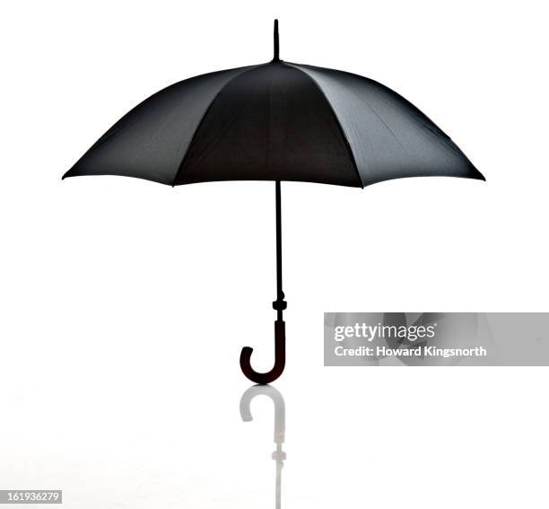 black umbrella on white background - umbrella bildbanksfoton och bilder