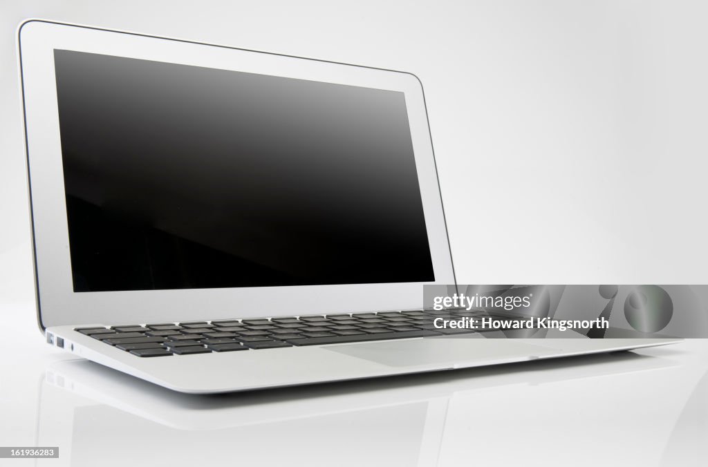 Laptop computer on a white background