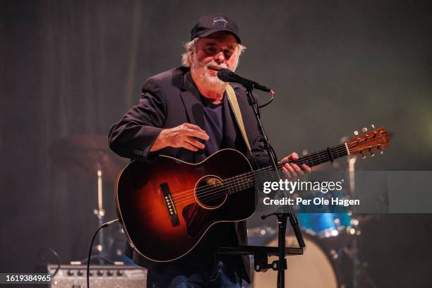 Henning Kvitnes performs on stage at the Rockefeller Music Hall on August 16, 2023 in Oslo, Norway.