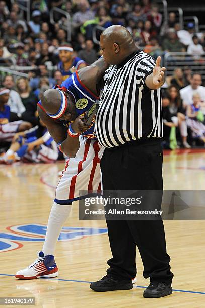 General view of the atmosphere at the Harlem Globetrotters "You Write The Rules" 2013 tour game at Staples Center on February 17, 2013 in Los...