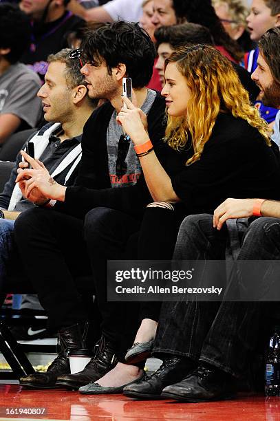 Actress Rumer Willis and actor Jayson Blair attend the Harlem Globetrotters "You Write The Rules" 2013 tour game at Staples Center on February 17,...