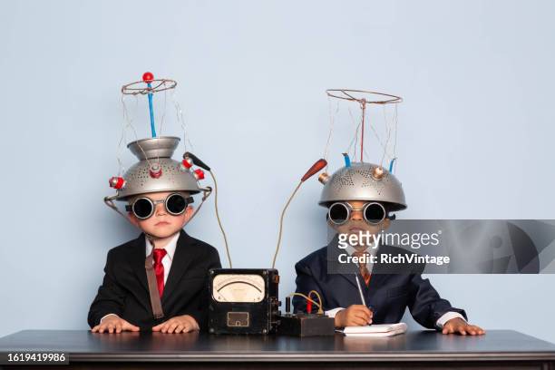 young business boys and executives - vintage funny black and white stock pictures, royalty-free photos & images