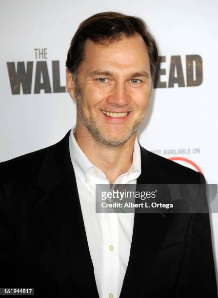 Actor David Morrissey arrives for AMC's "The Walking Dead" Season 3 Premiere held at AMC Universal Citywalk Stadium 19 on October 4, 2012 in...
