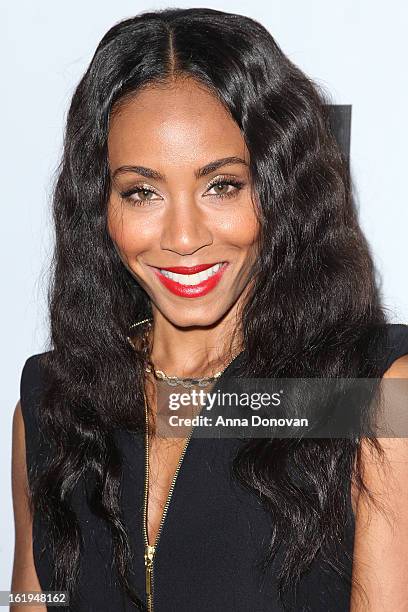 Actress Jada Pinkett Smith attends the closing night at the Pan African film festival "Free Angela And All Political Prisoners" at Rave Cinemas on...