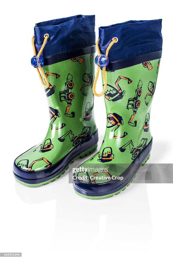 Child's green wellington boots / waders
