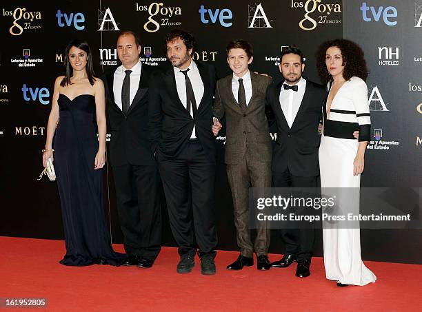 The cast of 'The Imposible' attends Goya Cinema Awards 2013 at Centro de Congresos Principe Felipe on February 17, 2013 in Madrid, Spain.