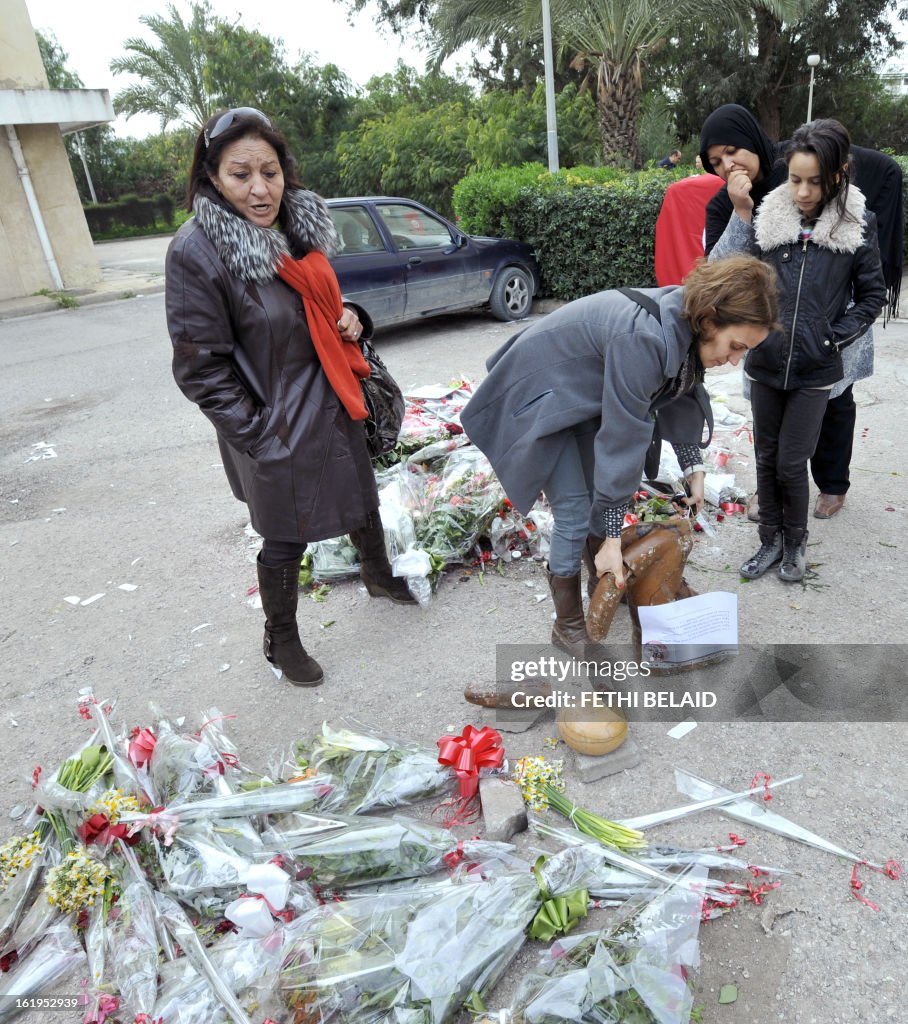 TUNISIA-POLITICS-UNREST-BELAID-STATUE