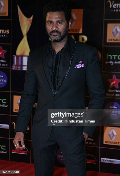 Indian choreographer turned director Prabhu Deva during Star Guild awards at Yash raj Studio, Andheri on February 16, 2013 in Mumbai, India.