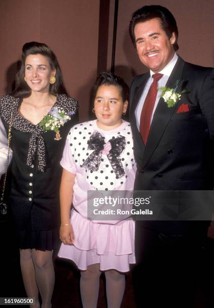 Actress Marla Heasley, Wayne Newton and his daughter Erin Newton attend the West Coast Father's Day Council's Fathers of the Year Awards Luncheon on...