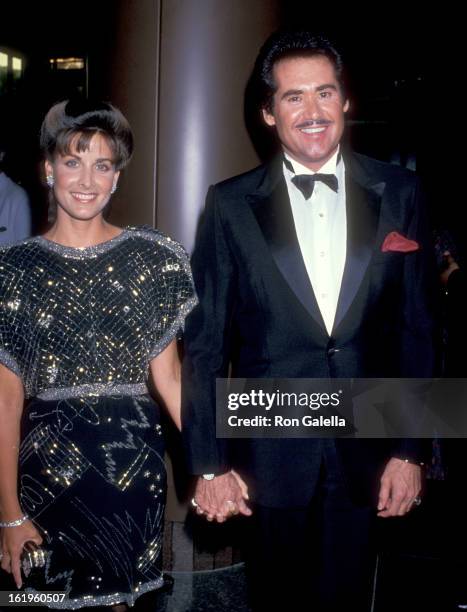 Actress Marla Heasley and Entertainer Wayne Newton attend the "Licence to Kill" West Hollywood Premiere on July 10, 1989 at DGA Theatre in West...