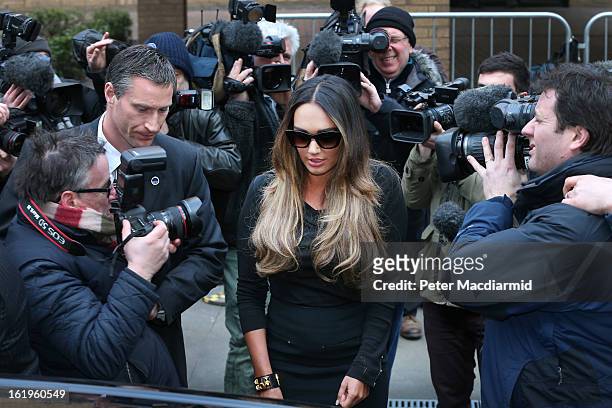 Tamara Ecclestone leaves Southwark Crown Court on February 18, 2013 in London, England. Derek Rose and Jakir Uddin are accused blackmailing Tamara...