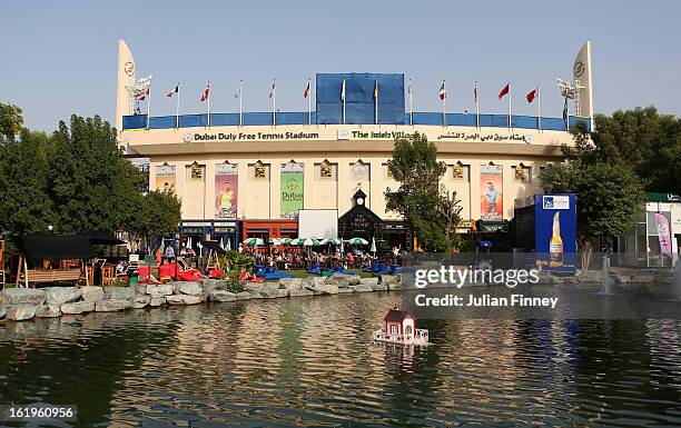 General view of centre court during day one of the WTA Dubai Duty Free Tennis Championship on February 18, 2013 in Dubai, United Arab Emirates.