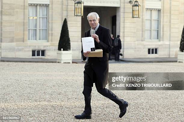 Controller general of Places of Deprivation of Liberty Jean-Marie Delarue arrives to hand over to French president his 2012 activities report on...