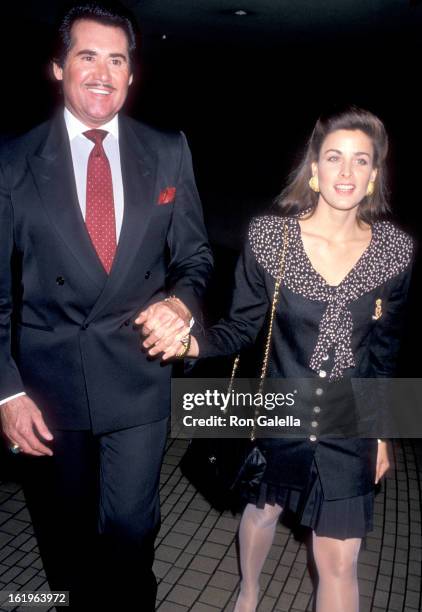 Entertainer Wayne Newton and Actress Marla Heasley attend the West Coast Father's Day Council's Fathers of the Year Awards Luncheon on June 6, 1989...