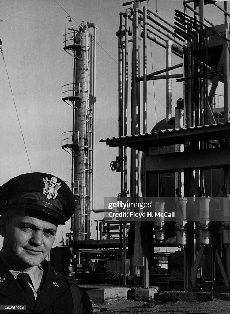 MAR 16 1954, MAR 21 1954; Lt. Col. Ed Hays, arsenal production chief. Materials that go into***