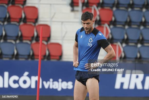 Club's Roman Yaremchuk pictured during a training session of Belgian soccer team Club Brugge KV on Wednesday 23 August 2023 in Pamplona, Spain. The...