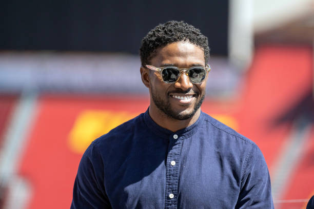 Los Angeles, CA Former USC football standout Reggie Bush during a press conference at the Los Angeles Memorial Coliseum with attorneys Levi G....
