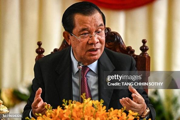 Hun San Cambodia's former Prime Minister Hun Sen speaks during a press... News ...