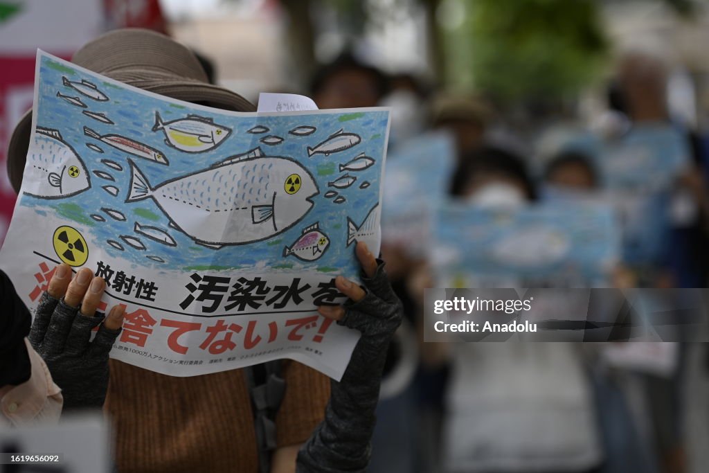 Protest against the release at sea of stored nuclear-contaminate