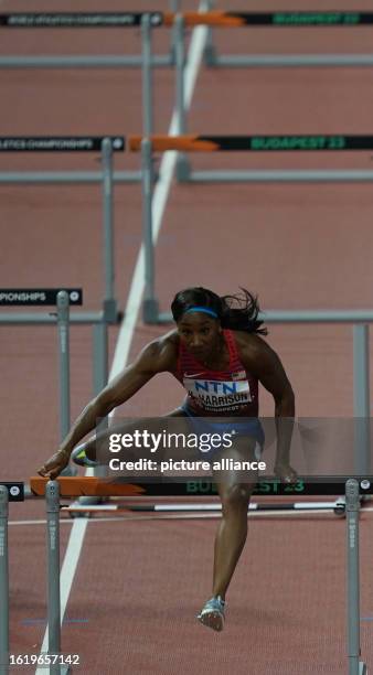 August 2023, Hungary, Budapest: Athletics: World Championships, 100 m hurdles, semifinals, women, at the National Athletics Center. Kendra Harrison...