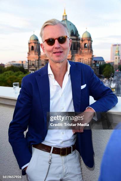 Max Raabe during the UFA-Filmnaechte pre-reception at Bertelsmann capital representative office on August 23, 2023 in Berlin, Germany.