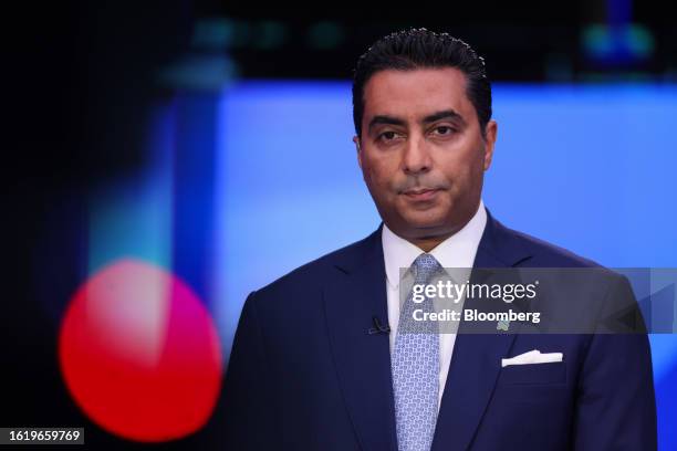 Saif Malik, UK chief executive officer of Standard Chartered Plc, during a Bloomberg Television interview in London, UK, on Thursday, Aug. 24, 2023....