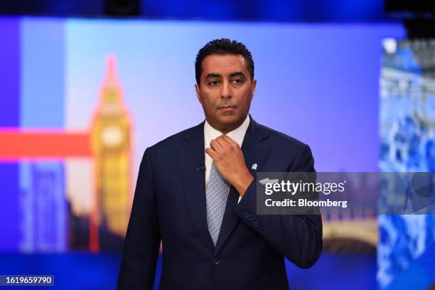 Saif Malik, UK chief executive officer of Standard Chartered Plc, during a Bloomberg Television interview in London, UK, on Thursday, Aug. 24, 2023....