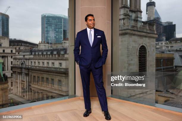 Saif Malik, UK chief executive officer of Standard Chartered Plc, ahead of a Bloomberg Television interview in London, UK, on Thursday, Aug. 24,...