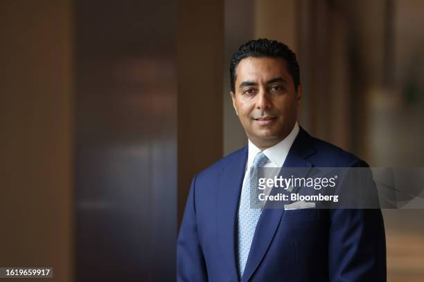 Saif Malik, UK chief executive officer of Standard Chartered Plc, ahead of a Bloomberg Television interview in London, UK, on Thursday, Aug. 24,...