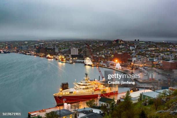 st john's harbour at dusk, newfoundland and labrador, canada - newfoundland and labrador stock pictures, royalty-free photos & images