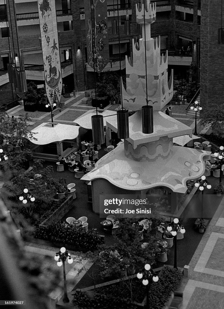 FEB 14 1980; Atrium - Lobby view of Anatole Hotel in Dallas; Non-stop fashion, night life left littl