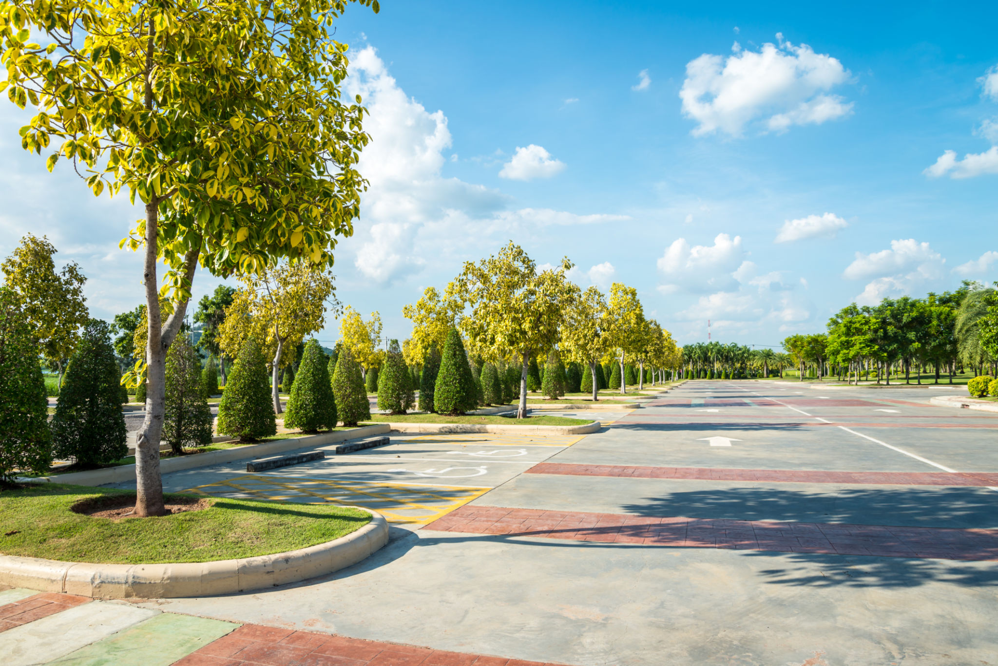 landscaped parking lot