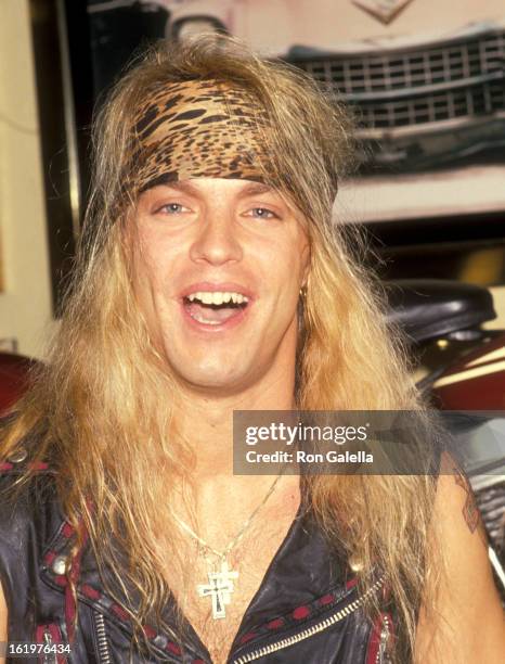 Musician Brett Michaels attends a Taping of the Television Show"ABC in Concert" on April 30, 1991 at the Hard Rock Cafe in Los Angeles, California.