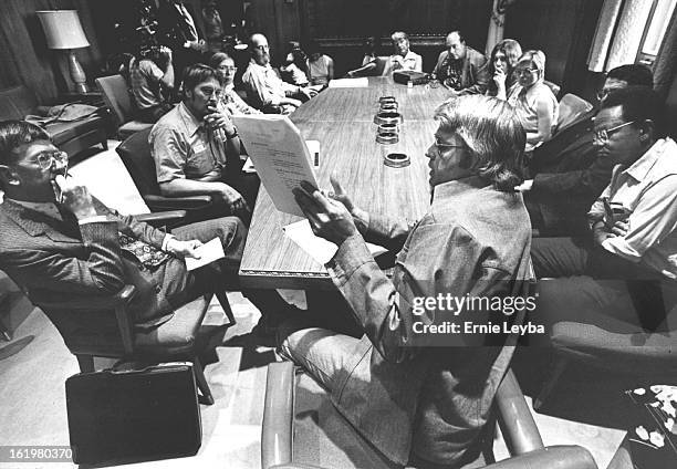 The Governor Asked for Discussion And Got It; Gov. Dick Lamm, foreground right, makes a point during Thursday meeting with Colorado citizens in his...