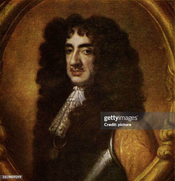 king charles ii, 1660-1685  ( xxxl  with many details) - fine art portrait stock illustrations