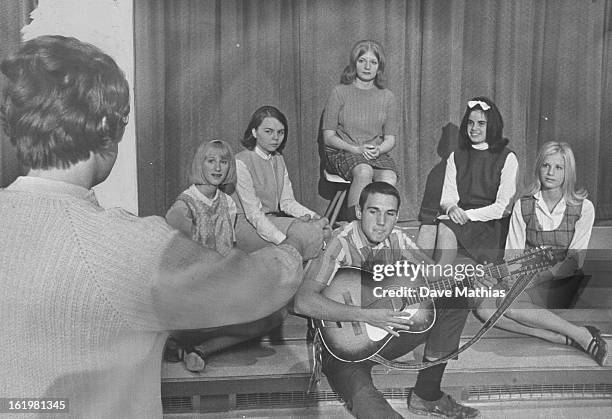 Broomfield Sets 'Lilies of the Field'; Mrs. Connie Ford, left, Broomfield High School teacher, and co-director of "Lilies of the Field," directs...