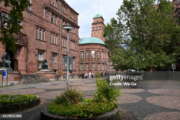 das stiftsgebäude iv der albert-ludwigs-freiburg am platz der universität in der historischen altstadt. - freiburg im breisgau stock-fotos und bilder