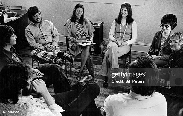 Roxanne Shelton, Counseling Center Team Leader, Holds Staff Meeting In Centers New Quarters; Clockwise, from lower left corner, are Dr. Michael...