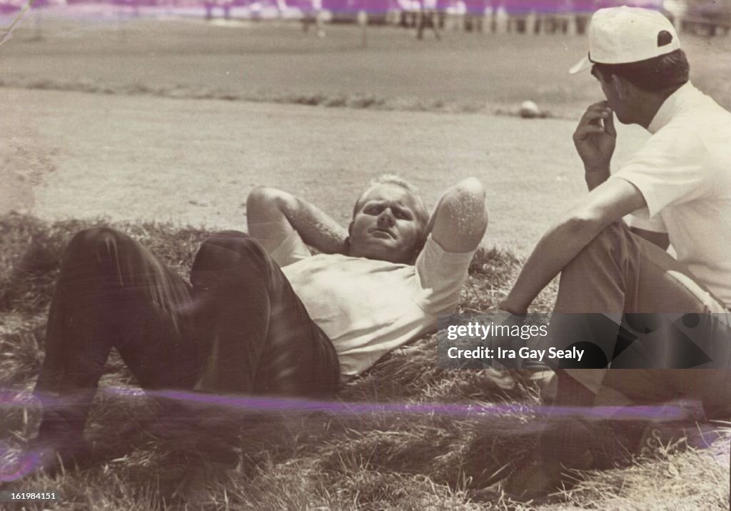 JUL 17 1966, JUL 19 1967; Jack Nicklaus takes it easy White ***** to Dave Hill writing to tee off on