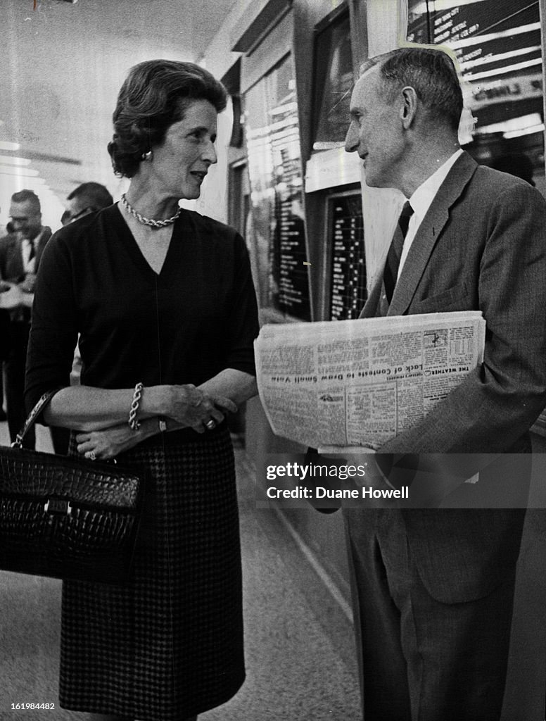 SEP 7 1964; John Rockefellers in Denver; John D. Rockefeller and his wife, Blanchette, are shown at 
