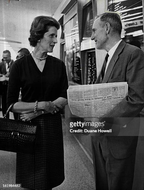 John Rockefellers in Denver; John D. Rockefeller and his wife, Blanchette, are shown at Denver's Stapleton field Sunday during a change of planes on...